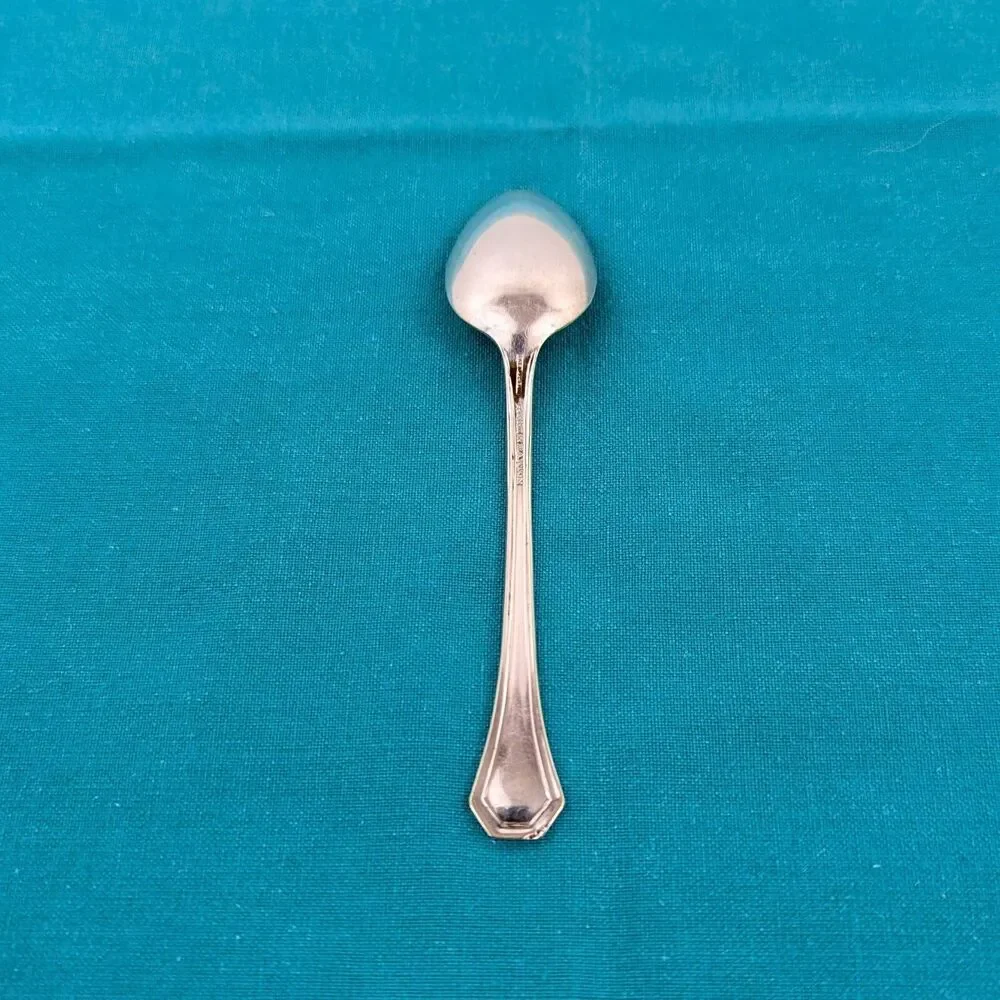 Demitasse Spoon Silverplate Monogrammed Reed & Barton Sierra 4 1/4 Inch 1914